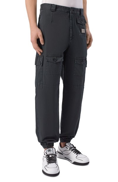 Хлопковые джоггеры DOLCE & GABBANA черного цвета по цене 139500 руб., арт. GV1VHT/G80V3, фото 3 Хлопковые джоггеры DOLCE & GABBANA, арт. GV1VHT/G80V3, фото 3