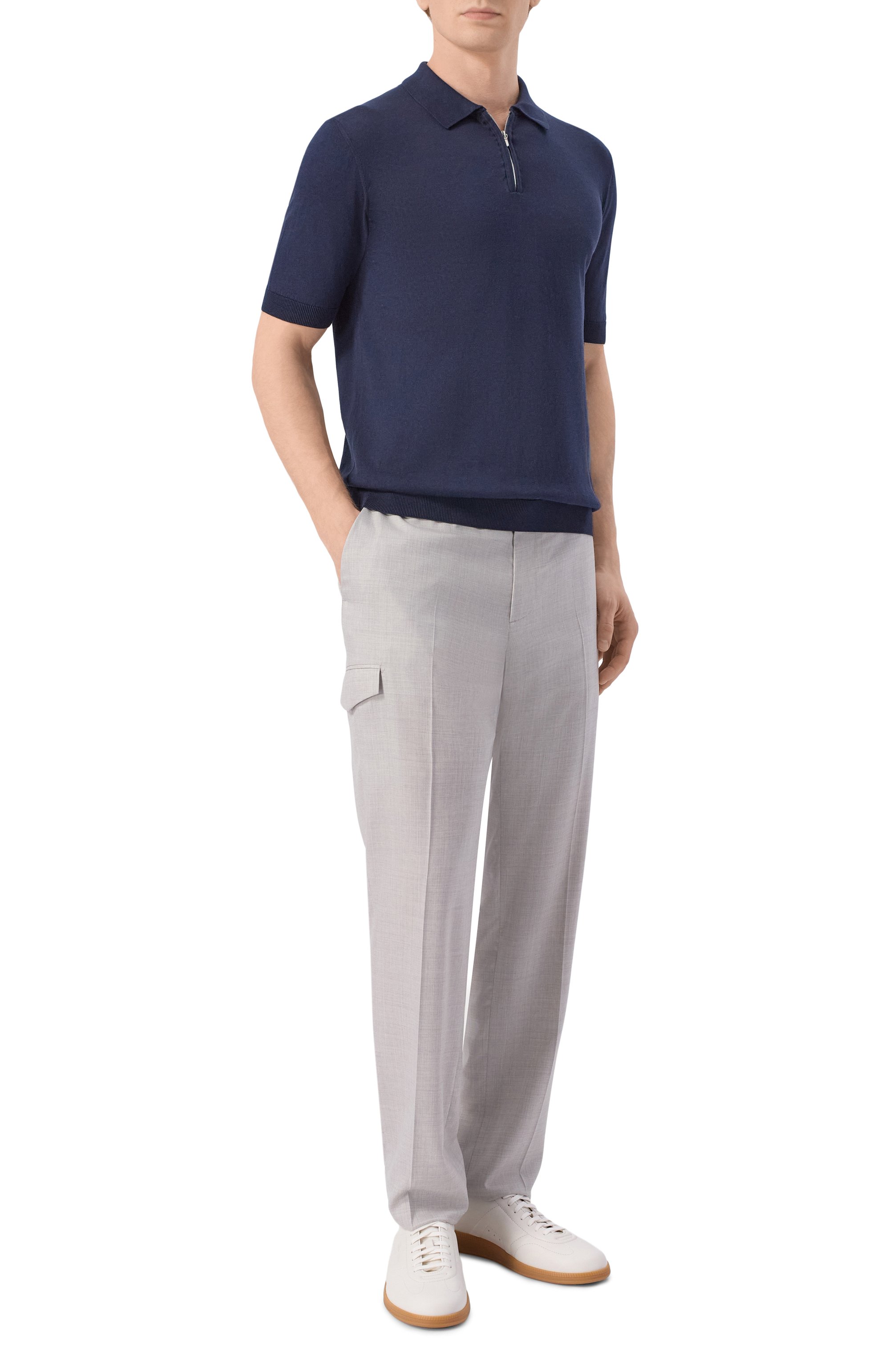 Поло из шелка и хлопка ANDREA CAMPAGNA, арт. M5425-1031, фото 2