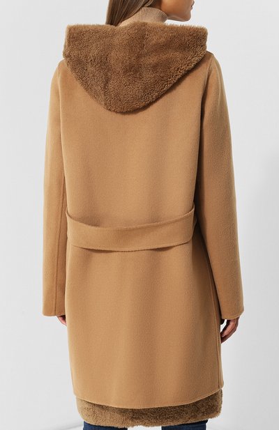 Шерстяная дубленка с жилетом из овчины YVES SALOMON, арт. 9WYM00988CDPL, фото 4