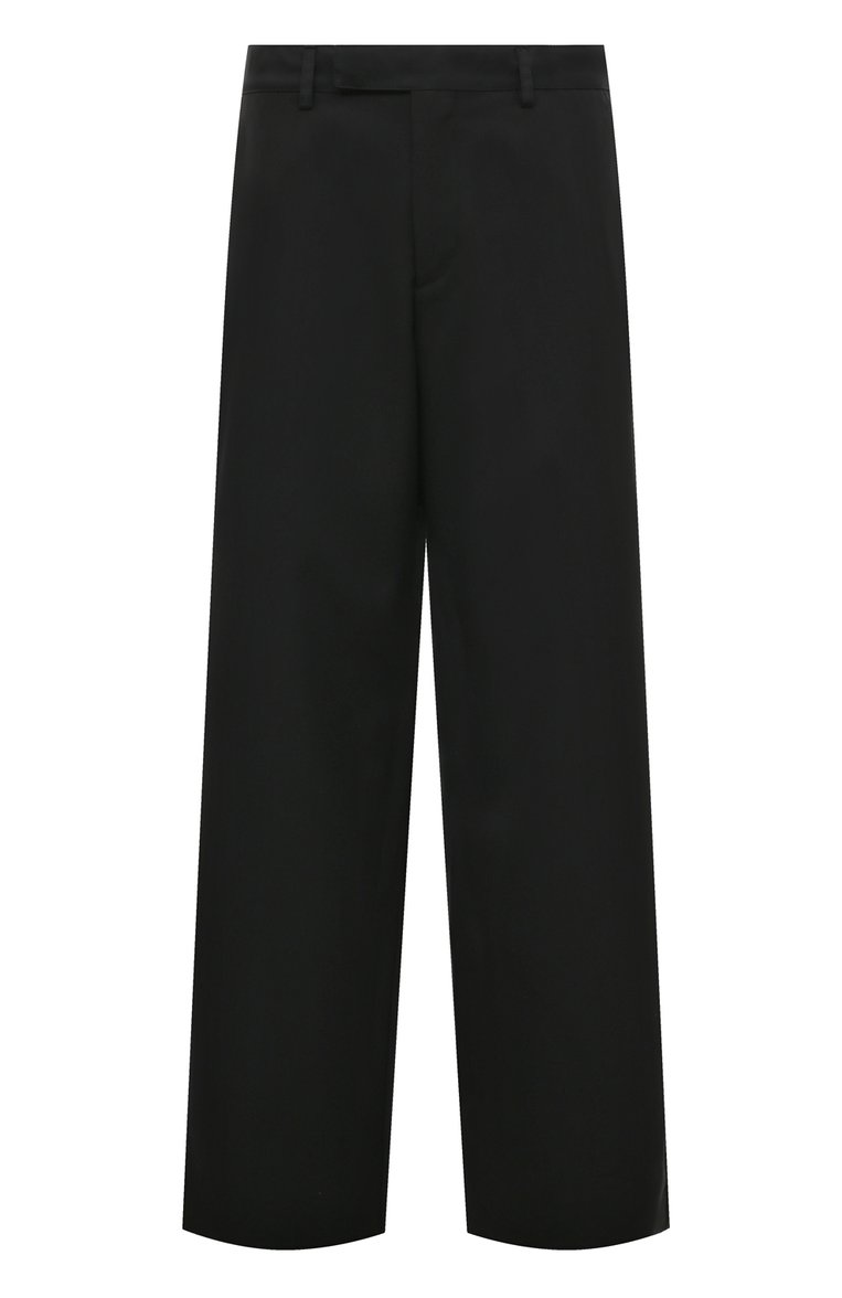 Мужские шерстяные брюки PRADA черного цвета, арт. SPH177-1XTO-F0002-221 | Фото 1 (Длина (брюки, джинсы): Стандартные; Случай: Повседневный; Стили: Кэжуэл; Материал внешний: Шерсть; Материал сплава: Проставлено; Драгоценные камни: Проставлено; Нос: Не проставлено; Региональные ограничения белый список (Axapta Mercury): Не проставлено)