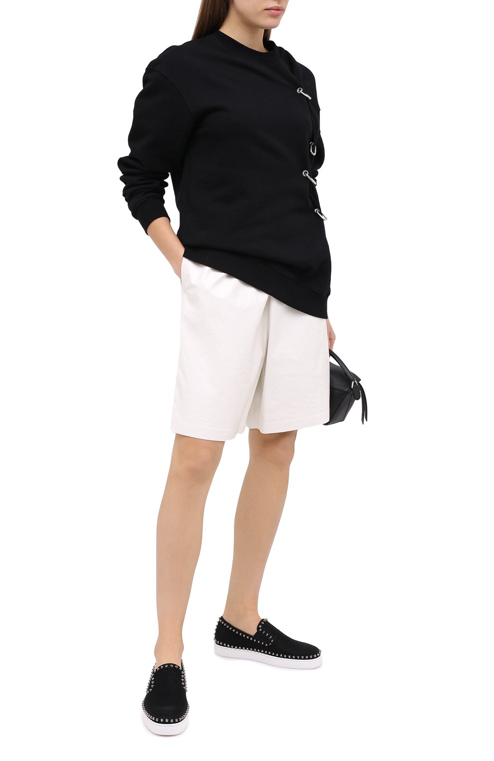 Текстильные слипоны pik boat CHRISTIAN LOUBOUTIN, арт. pik boat woman flat glitter tennis, фото 2