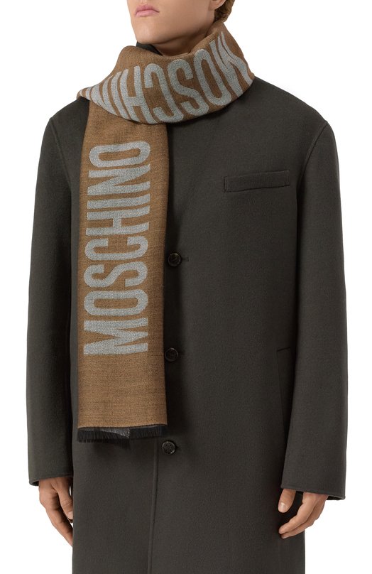 Шерстяной шарф Moschino 50229/M5791 Коричневый  50229/M5791 Фото 2