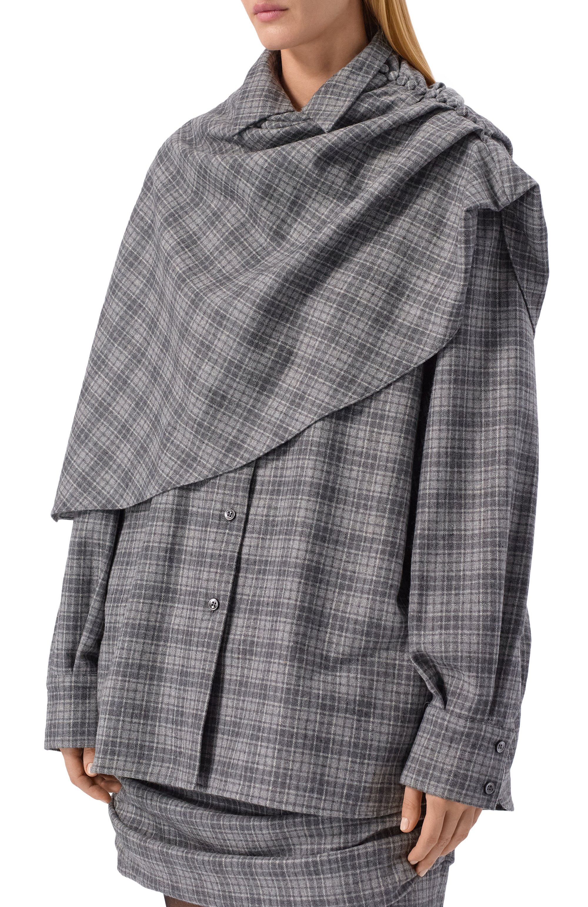 Рубашка из шерсти и кашемира MAGDA BUTRYM серого цвета по цене 152000 руб., арт. 376725, фото 3 Рубашка из шерсти и кашемира MAGDA BUTRYM, арт. 376725, фото 3