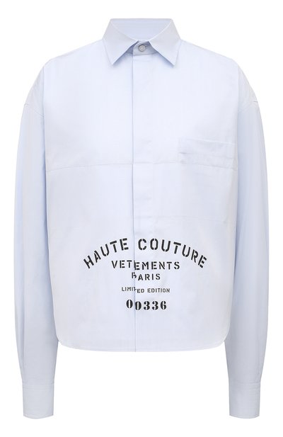 Женская хлопковая рубашка VETEMENTS, арт. UE54SH280N