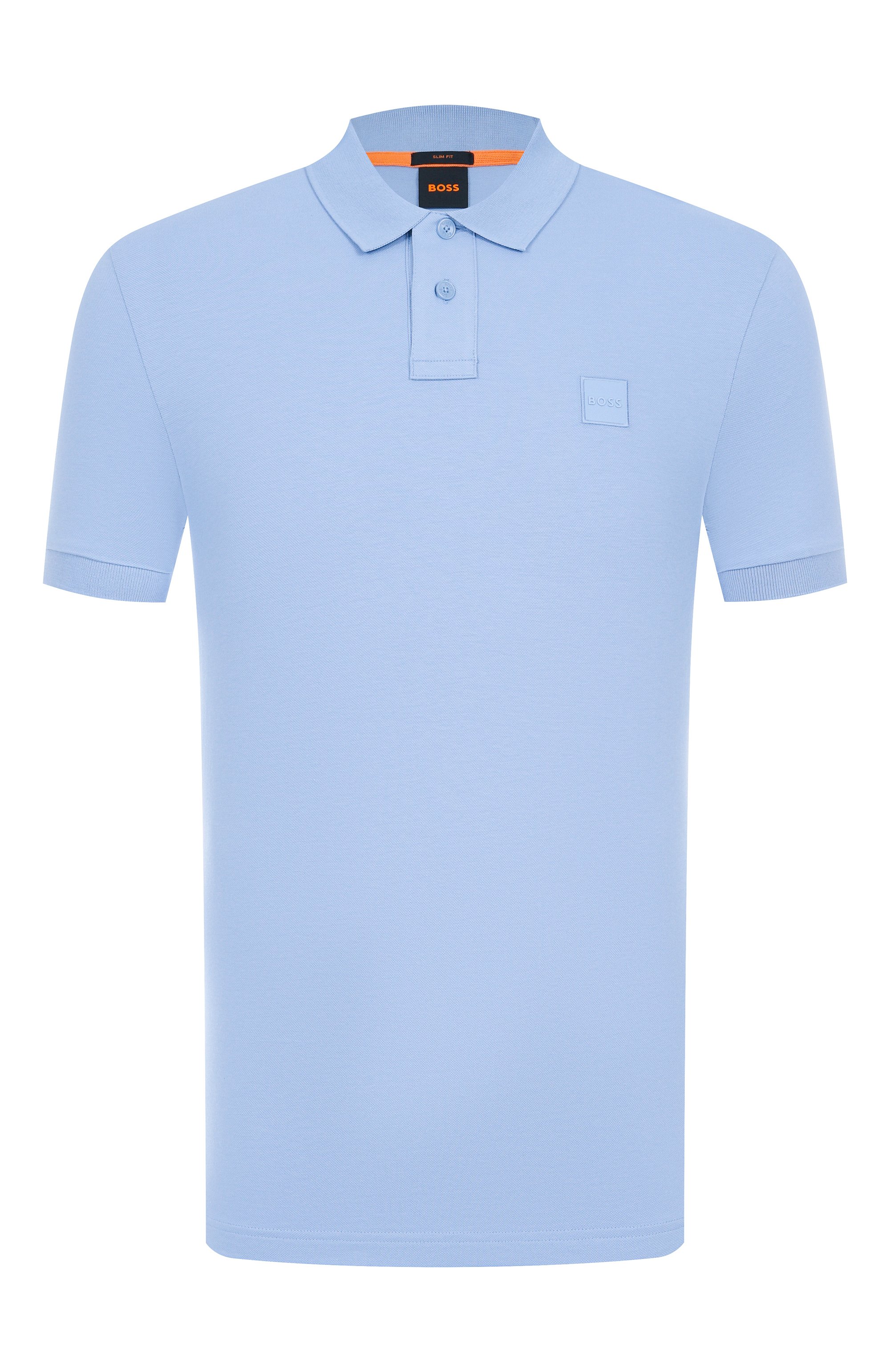Хлопковое поло BOSS ORANGE голубого цвета по цене 10950 руб., арт. 50507803, фото 1 Хлопковое поло BOSS ORANGE, арт. 50507803, фото 1