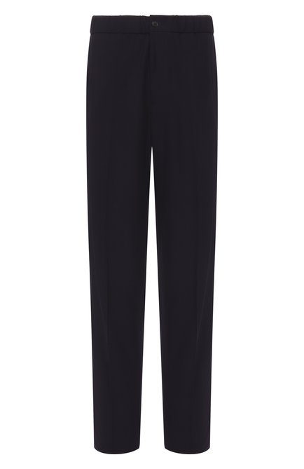 Мужские шерстяные брюки GIORGIO ARMANI темно-синего цвета, арт. GM000933/TE10043 | Фото 1 (Материал сплава: Проставлено; Драгоценные камни: Проставлено; Длина (брюки, джинсы): Стандартные; Материал внешний: Шерсть)