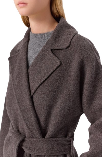 Шерстяное пальто P.A.R.O.S.H. темно-коричневого цвета по цене 111000 руб., арт. LEAK25-D431549, фото 5 Шерстяное пальто P.A.R.O.S.H., арт. LEAK25-D431549, фото 5