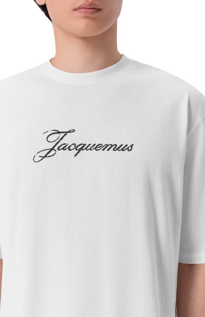 Хлопковая футболка JACQUEMUS белого цвета по цене 32450 руб., арт. 26ETSM00639/AJ00289, фото 5 Хлопковая футболка JACQUEMUS, арт. 26ETSM00639/AJ00289, фото 5