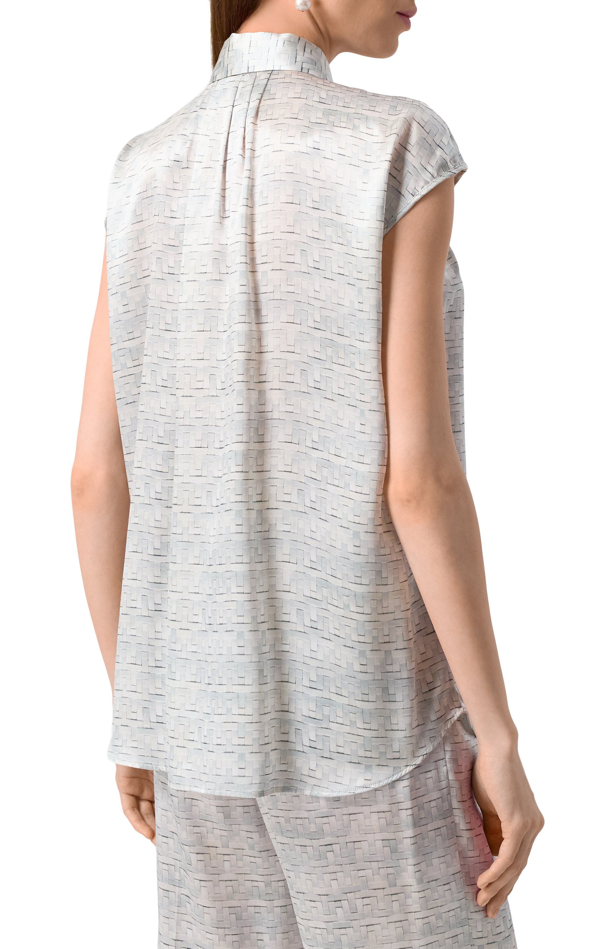 Атласная блузка KITON, арт. D51420K0926E01, фото 4