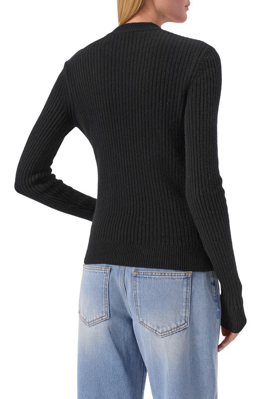 Пуловер из кашемира и шерсти Balmain FF0KD095/KJ17 Чёрный  FF0KD095/KJ17 Фото 4