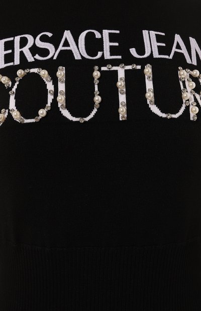 Платье из вискозы VERSACE JEANS COUTURE черного цвета по цене 54300 руб., арт. 77HA0M11/CMN60, фото 5 Платье из вискозы VERSACE JEANS COUTURE, арт. 77HA0M11/CMN60, фото 5