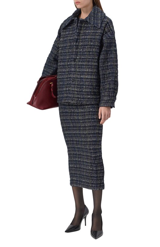 Полупальто из вискозы и шерсти Missoni DS25WC1D/BC005W Синий  DS25WC1D/BC005W Фото 2