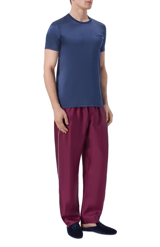 Шелковая футболка Kiton UNWM019K0760H Синий  UNWM019K0760H Фото 2