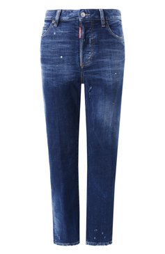 Женские джинсы boston DSQUARED2 синего цвета, арт. S75LB1001/S30664 | Фото 1 (Драгоценные камни: Проставлено; Длина (брюки, джинсы): Стандартные; Материал сплава: Проставлено; Материал внешний: Деним, Хлопок; Силуэт Ж (брюки и джинсы): Прямые; Детали: Делав�е; Кросс-КТ: Деним; Стили: Кэжуэл)