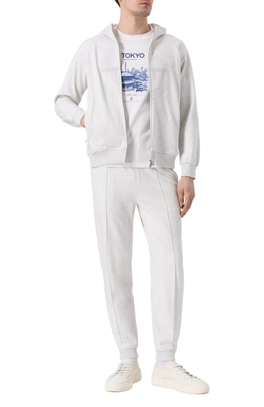 Хлопковая толстовка Brunello Cucinelli MM8363130G Серый  MM8363130G Фото 2