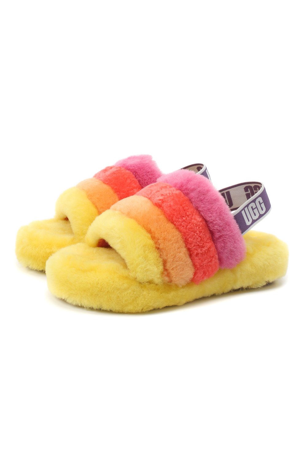 Тапочки fluff yeah slide UGG желтого цвета по цене 11700 руб., арт. 1116157K_YRNB, фото 1 Тапочки fluff yeah slide UGG, арт. 1116157K_YRNB, фото 1