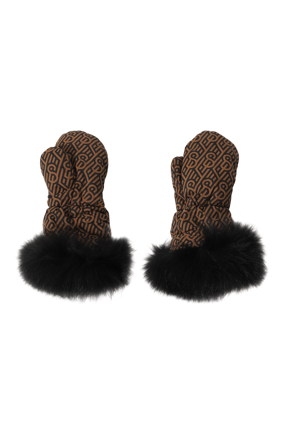 Пуховые варежки с отделкой из песца YVES SALOMON ENFANT, арт. 23WEA014XXDOXW, фото 2