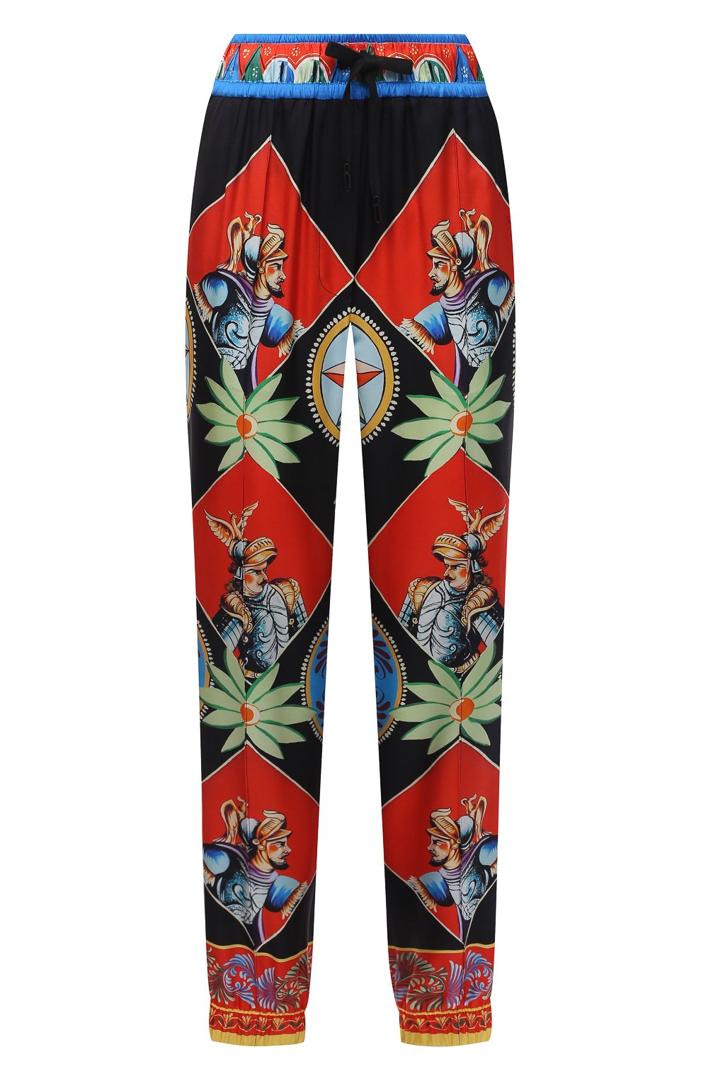 Шелковые джоггеры DOLCE & GABBANA разноцветного цвета по цене 120500 руб., арт. FTBPWT/FI1ND, фото 1 Шелковые джоггеры DOLCE & GABBANA, арт. FTBPWT/FI1ND, фото 1