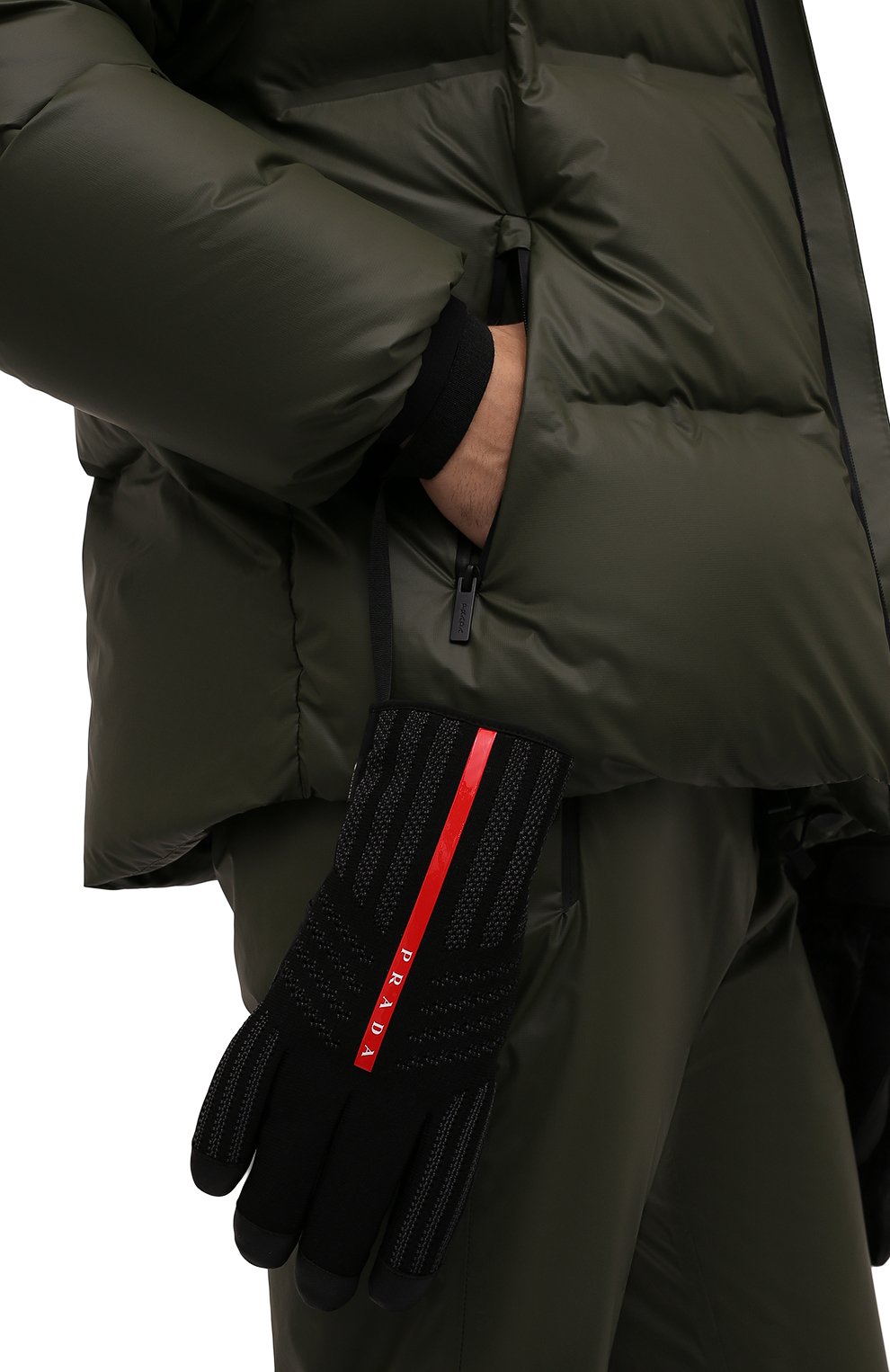 Комбинированные перчатки PRADA, арт. 4GG115-3K5X-F0002, фото 5