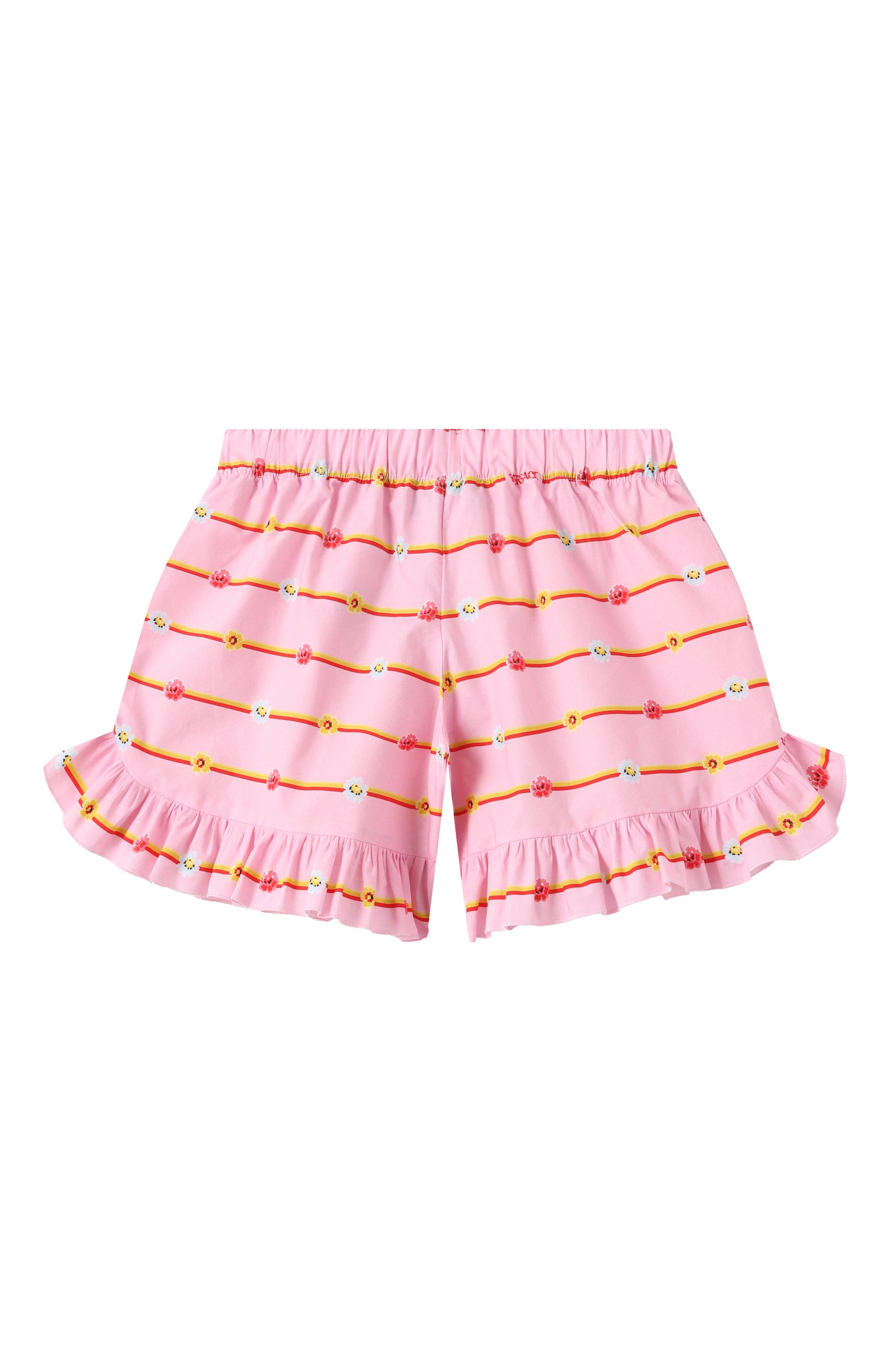 Хлопковые шорты VERSACE розового цвета по цене 22650 руб., арт. 1018692/1A13149, фото 2 Хлопковые шорты VERSACE, арт. 1018692/1A13149, фото 2