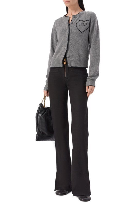 Кардиган из шерсти и кашемира Chloé CH26SMC08710 Серый  CH26SMC08710 Фото 2