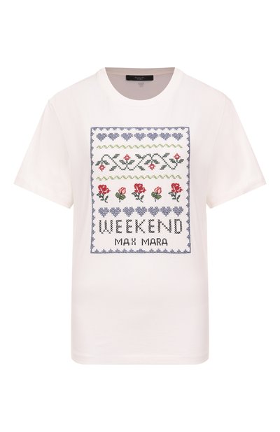 Женская хлопковая футболка WEEKEND MAX MARA, арт. CABINA