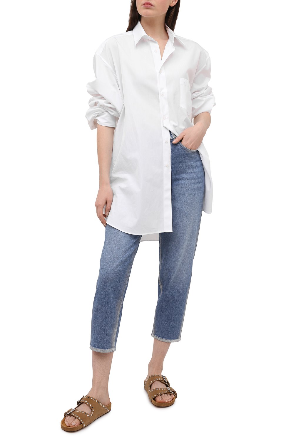 Джинсы 7 FOR ALL MANKIND голубого цвета по цене 34050 руб., арт. JSA71200SK, фото 2 Джинсы 7 FOR ALL MANKIND, арт. JSA71200SK, фото 2