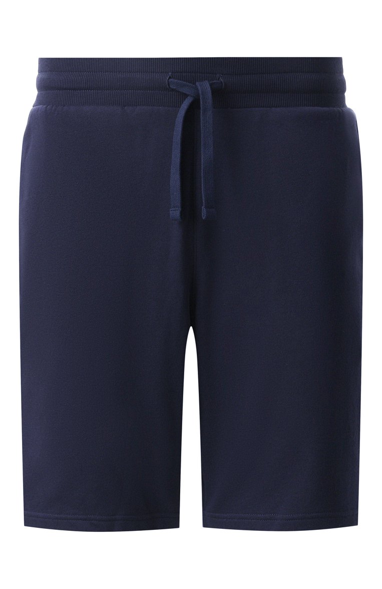 Мужские хлопковые шорты EMPORIO ARMANI темно-синего цвета, арт. EM000495/AF10781 | Фото 1 (Материал сплава: Проставлено; Материал внешний: Хлопок; Кросс-КТ: домашняя одежда; Нос: Не проставлено)