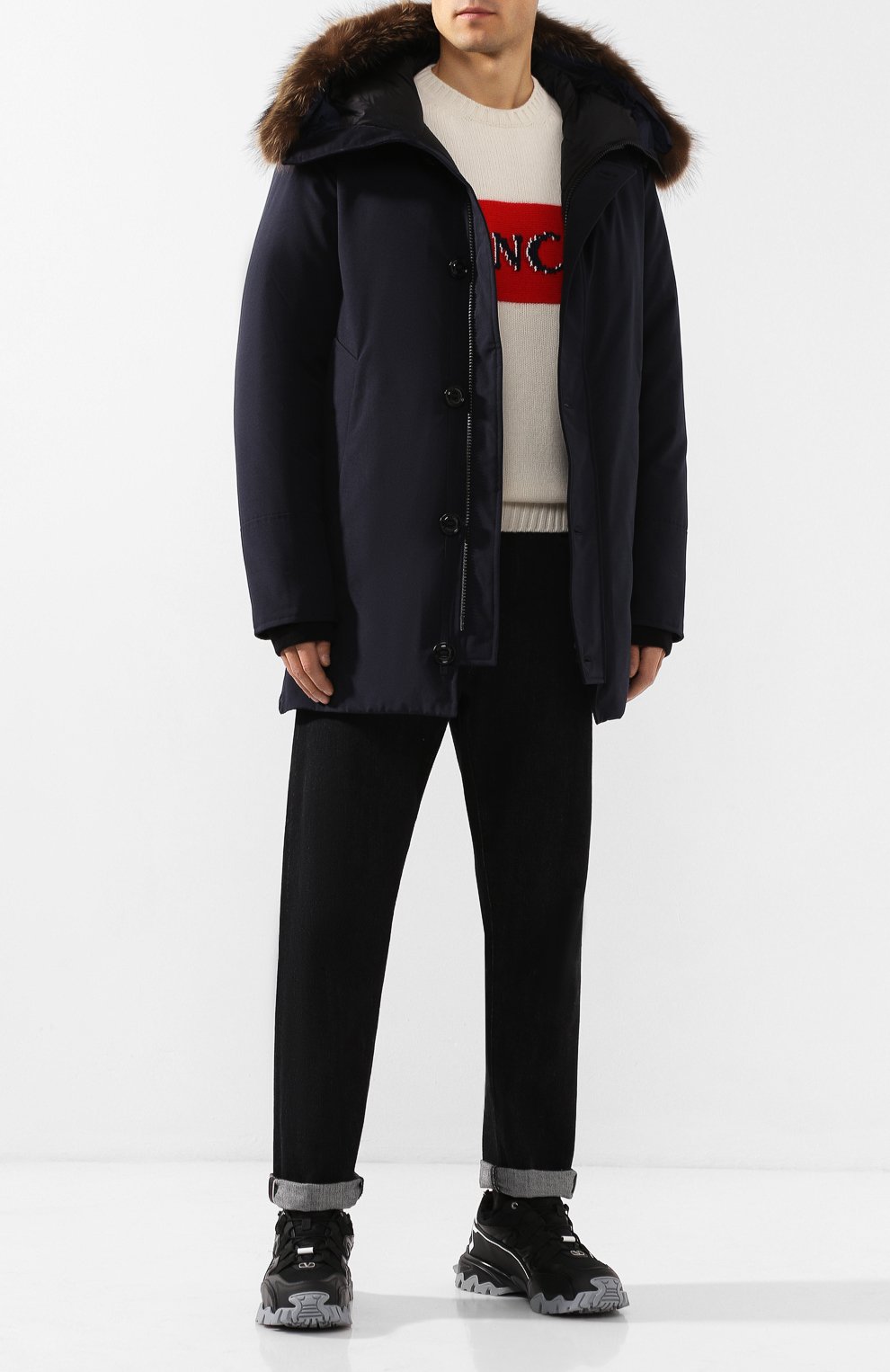 Пуховая парка pola с отделкой из меха енота MONCLER, арт. E2-091-42392-25-57843, фото 2