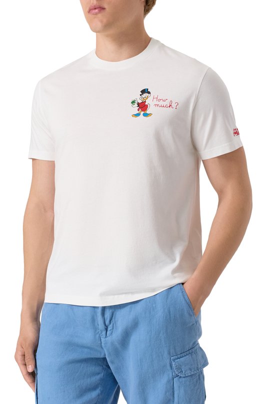 Хлопковая футболка MC2 Saint Barth STBM TSHIRT MAN/04815F Белый  STBM TSHIRT MAN/04815F Фото 3