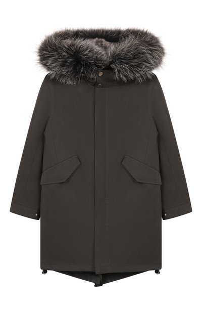 Хлопковая парка с отделкой из лисы YVES SALOMON ENFANT, арт. 24WEM001LGF52X/6