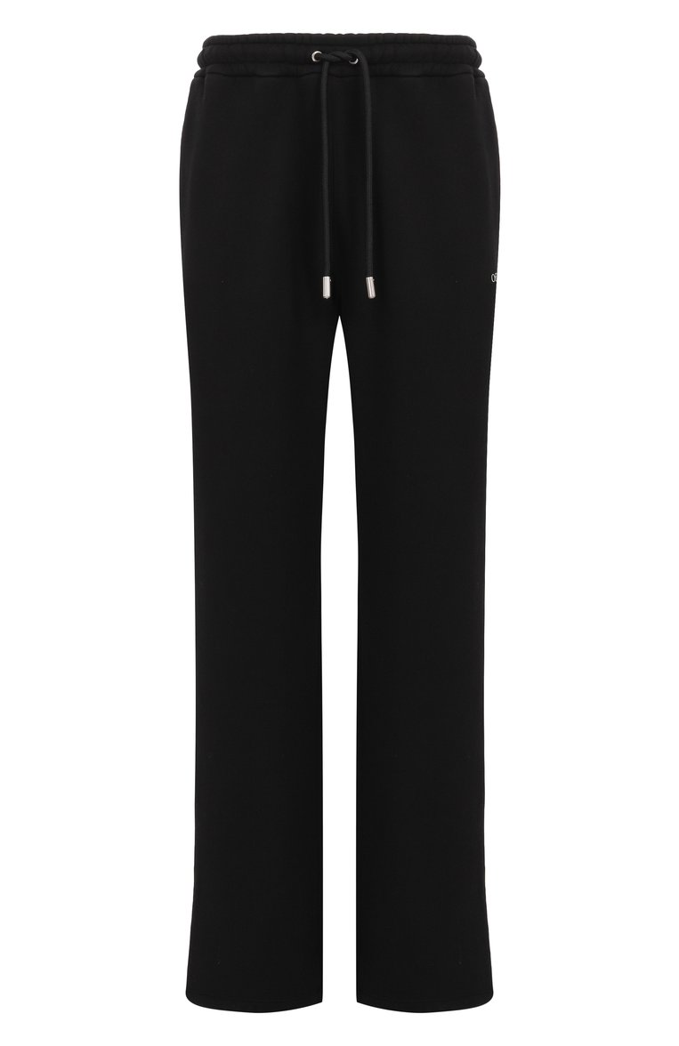 Мужские хлопковые брюки OFF-WHITE черного цвета, арт. 0MCH054S25FLE003 | Фото 1 (Длина (брюки, джинсы): Стандартные; Автоматизация ТО: Проставлено; Материал внешний: Хлопок; Стили: Кэжуэл; Автоматизация состава: Проставлено; Случай: Повседневный)