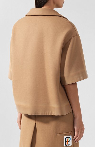 Шерстяной жакет с коротким рукавом PRADA разноцветного цвета по цене 170000 руб., арт. P546G-1SDP-F0U41, фото 4 Шерстяной жакет с коротким рукавом PRADA, арт. P546G-1SDP-F0U41, фото 4