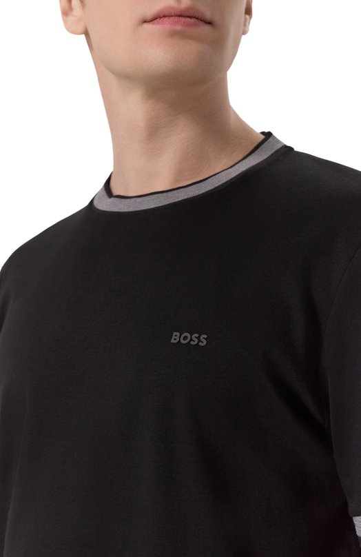 Хлопковая футболка BOSS 50543858 Чёрный  50543858 Фото 5