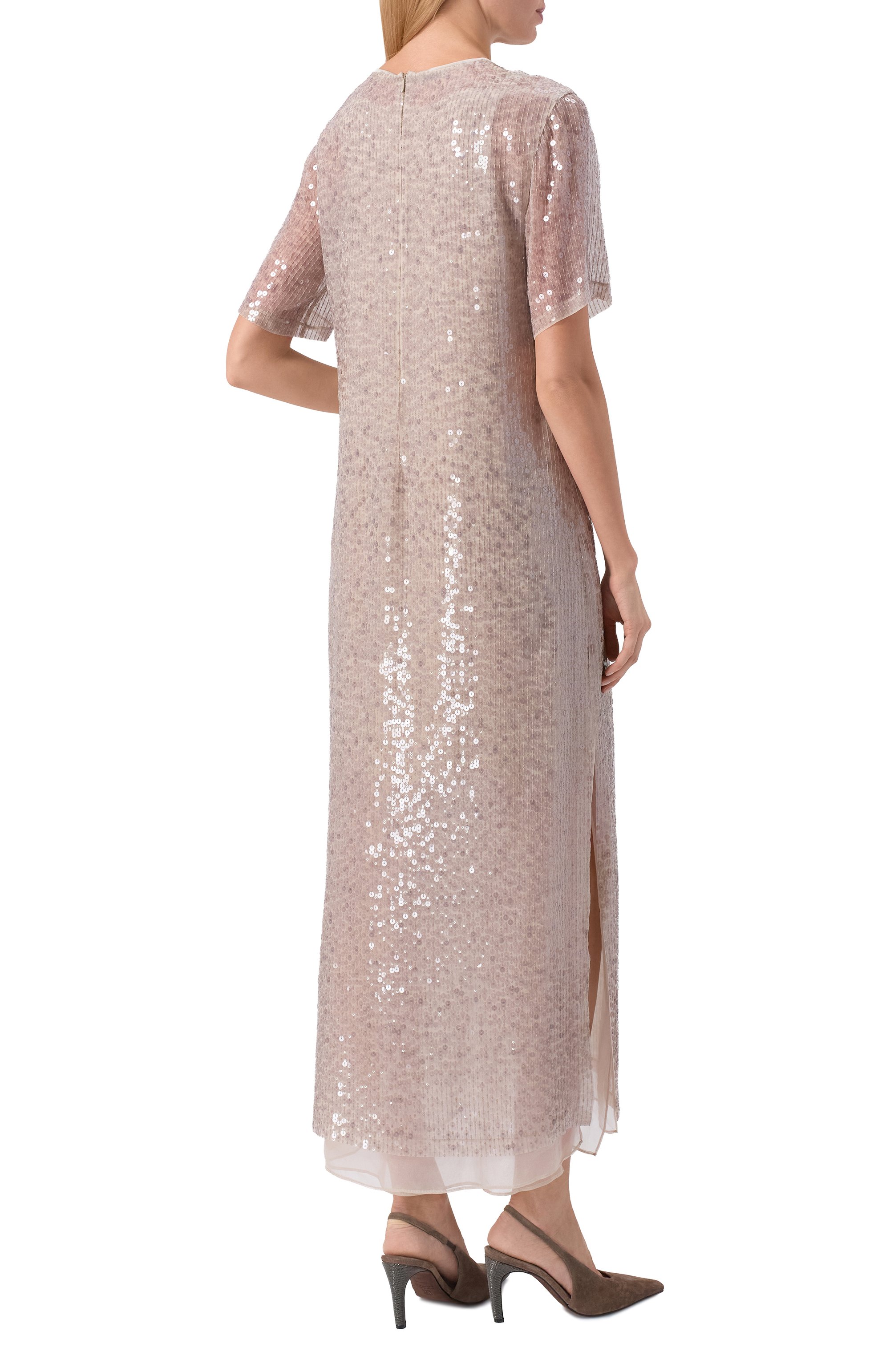 Платье с отделкой пайетками BRUNELLO CUCINELLI, арт. MF940A5181, фото 4