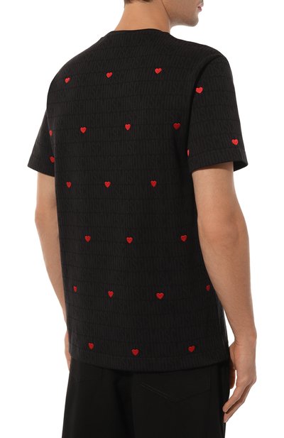 Хлопковая футболка MOSCHINO темно-серого цвета по цене 45000 руб., арт. A0706/7645, фото 4 Хлопковая футболка MOSCHINO, арт. A0706/7645, фото 4