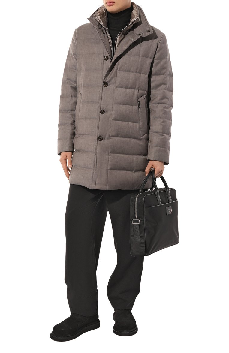 Мужская портфель BALLY черного цвета, арт. 600731/21397 | Фото 7 (Размер: large; Материал: Текстиль; Ремень/цепочка: На ремешке)