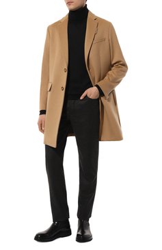 Мужской шерстяное пальто BURBERRY бежевого цвета, арт. 8058261 | Фото 2 (Драгоценные камни: Проставлено; Рукава: Длинные; Длина (верхняя одежда): До середины бедра; Материал утеплителя: Шерсть; Материал внешний: Шерсть; �Материал сплава: Проставлено; 1-2-бортные: Однобортные; Мужское Кросс-КТ: пальто-верхняя одежда; Стили: Кэжуэл)