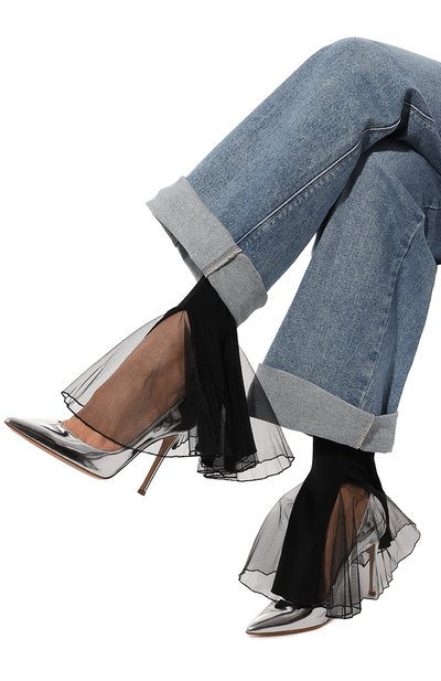 Кожаные туфли gianvito 105 GIANVITO ROSSI серебряного цвета по цене 79150 руб., арт. G28470.15RIC.METARGE, фото 3 Кожаные туфли gianvito 105 GIANVITO ROSSI, арт. G28470.15RIC.METARGE, фото 3