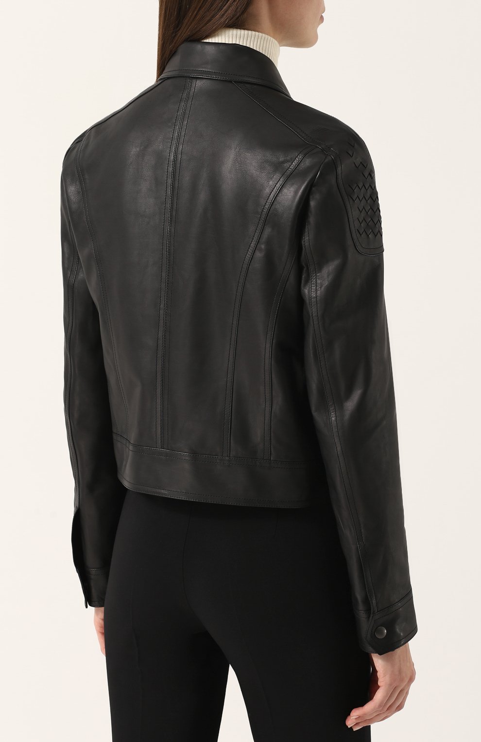 Кожаная куртка прямого кроя с отложным воротником BOTTEGA VENETA, арт. 500100/VDJS0, фото 4