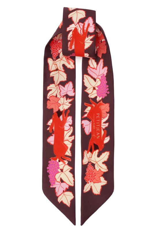 Шелковый шарф-твилли Petitjean Paris 7L8 Бордовый 7L8