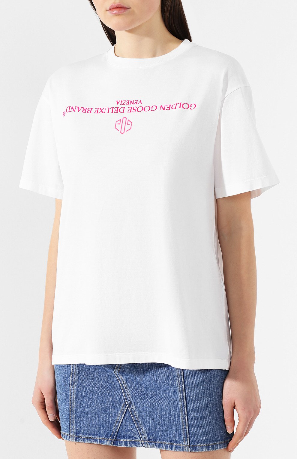 Хлопковая футболка GOLDEN GOOSE DELUXE BRAND белого цвета по цене 11900 руб., арт. G34WP024.A3, фото 3 Хлопковая футболка GOLDEN GOOSE DELUXE BRAND, арт. G34WP024.A3, фото 3
