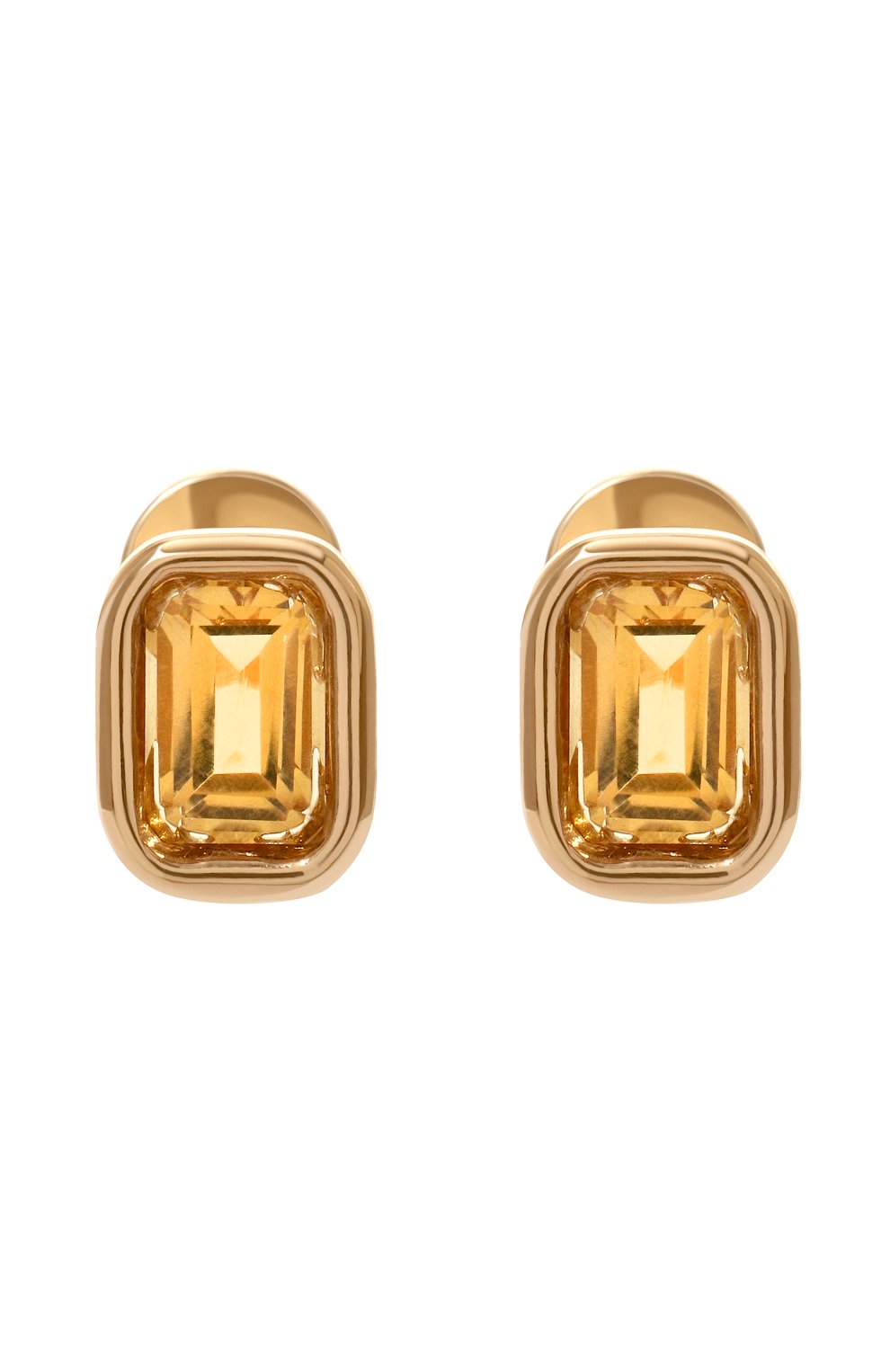 Серьги-пусеты wave base c цитринами MOONKA, арт. wav-p-cit, фото 1