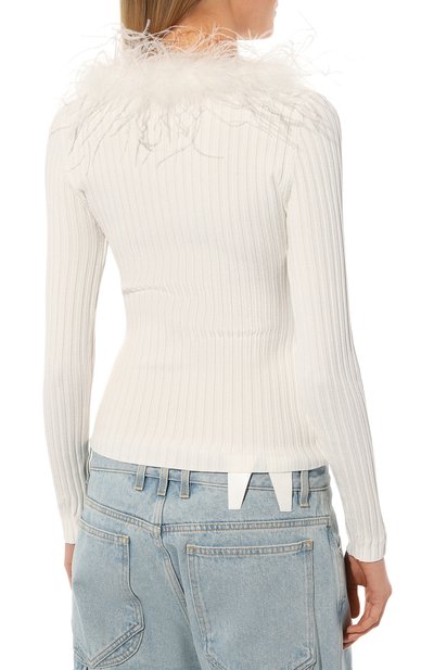 Пуловер из вискозы с отделкой перьями GIUSEPPE DI MORABITO, арт. PS23236KN-233, фото 4