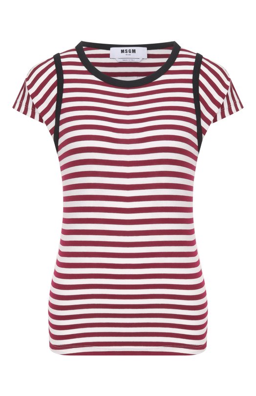 Хлопковая футболка MSGM 4041MDM99N/267128 Бордовый 4041MDM99N/267128