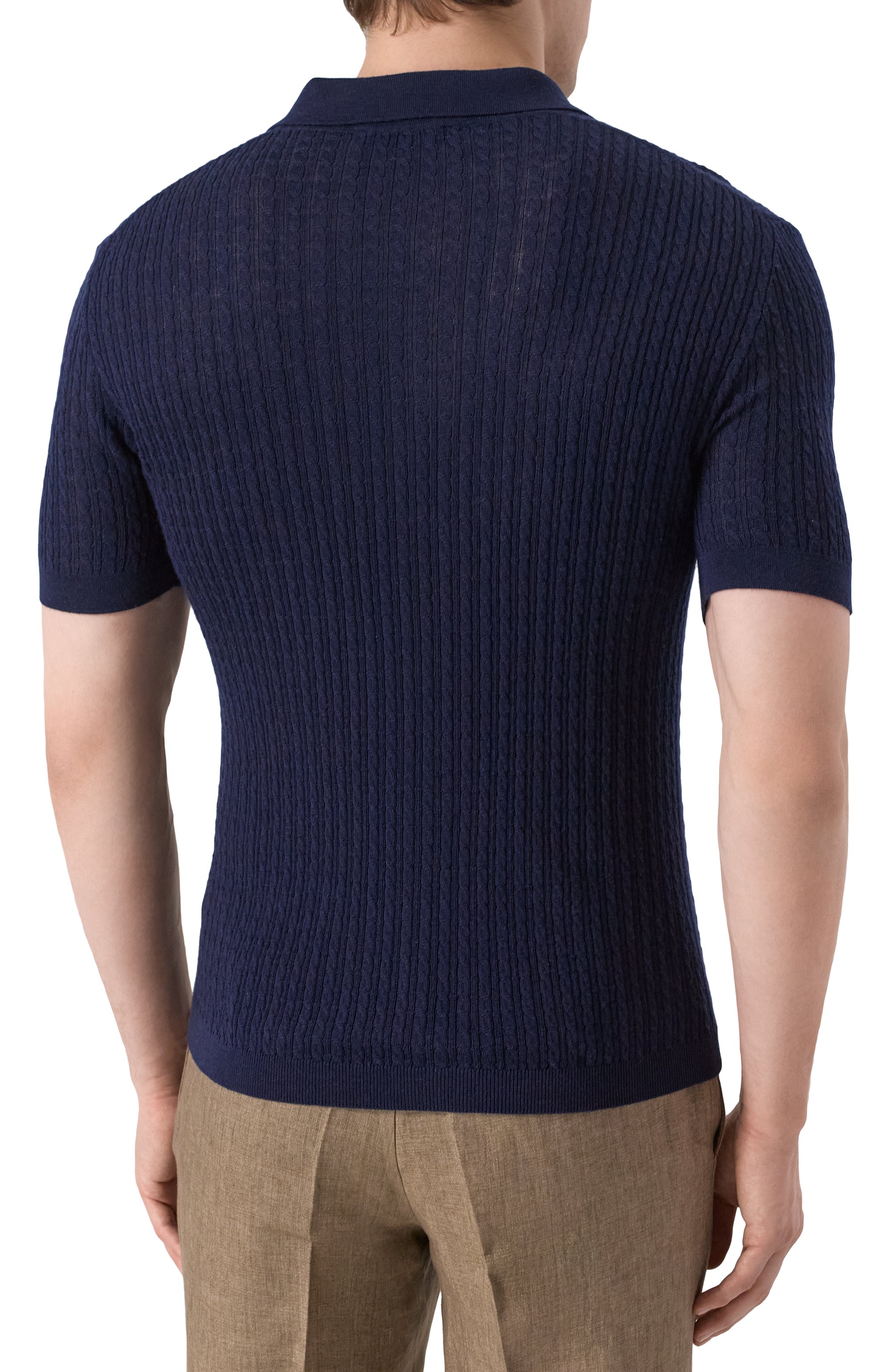 Поло из шерсти и шелка KITON, арт. UMM059805, фото 4