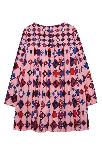 Детское платье EMILIO PUCCI розового цвета, арт. 9N1210/ND780/5-8 | Фото 2 (Материал внешний: Синтетический материал; Рукава: Длинные; Материал подклада: Купро; Случай: Повседневный; Девочки Кросс-КТ: Платье-одежда; Региональные ограничения белый список (Axapta Mercury): RU; Ростовка одежда: 6 лет | 116 см, 8 лет | 128 см)