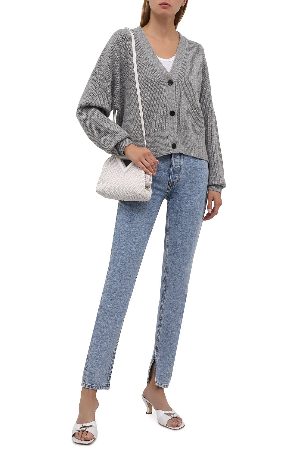 Кардиган из кашемира и шерсти MICHAEL MICHAEL KORS серого цвета по цене 35750 руб., арт. MU1600FFNR, фото 2 Кардиган из кашемира и шерсти MICHAEL MICHAEL KORS, арт. MU1600FFNR, фото 2