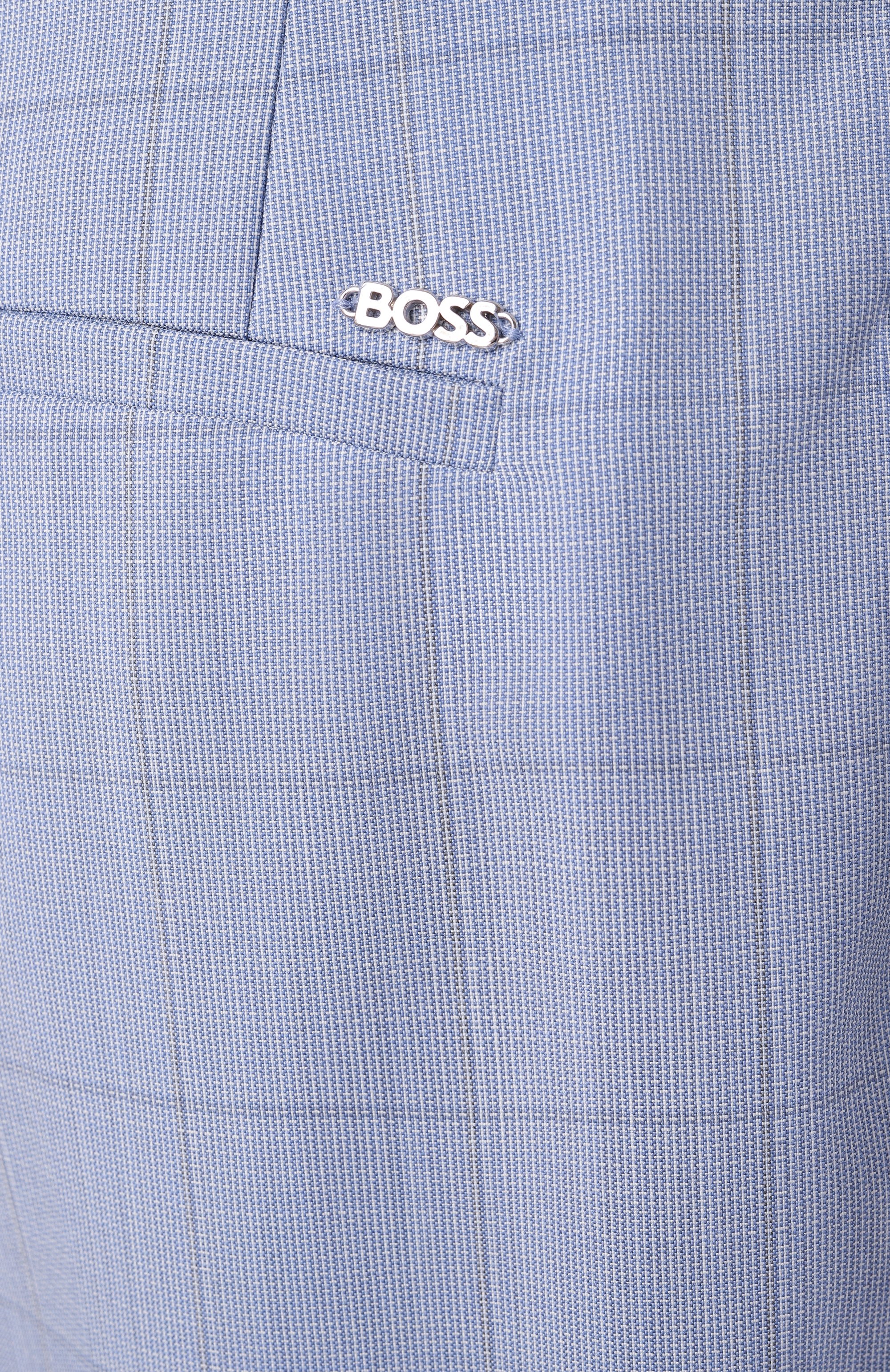 Шерстяные брюки BOSS голубого цвета по цене 27500 руб., арт. 50534529, фото 6 Шерстяные брюки BOSS, арт. 50534529, фото 6