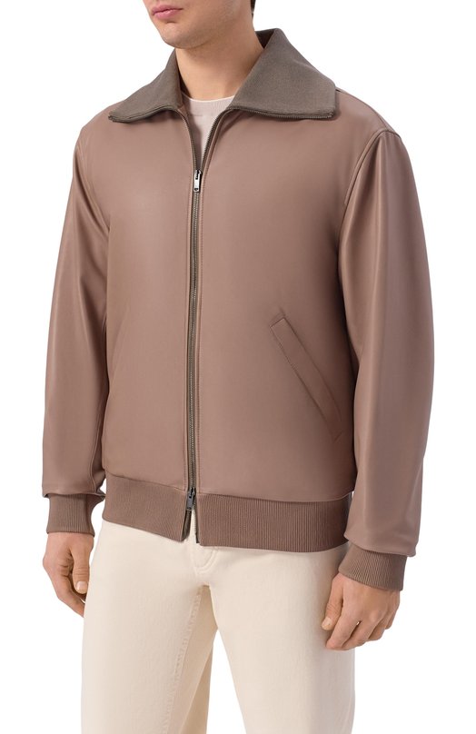 Кожаный бомбер MVST M26.2PM.L006/L011 NAPPA CREAM Бежевый  M26.2PM.L006/L011 NAPPA CREAM Фото 3